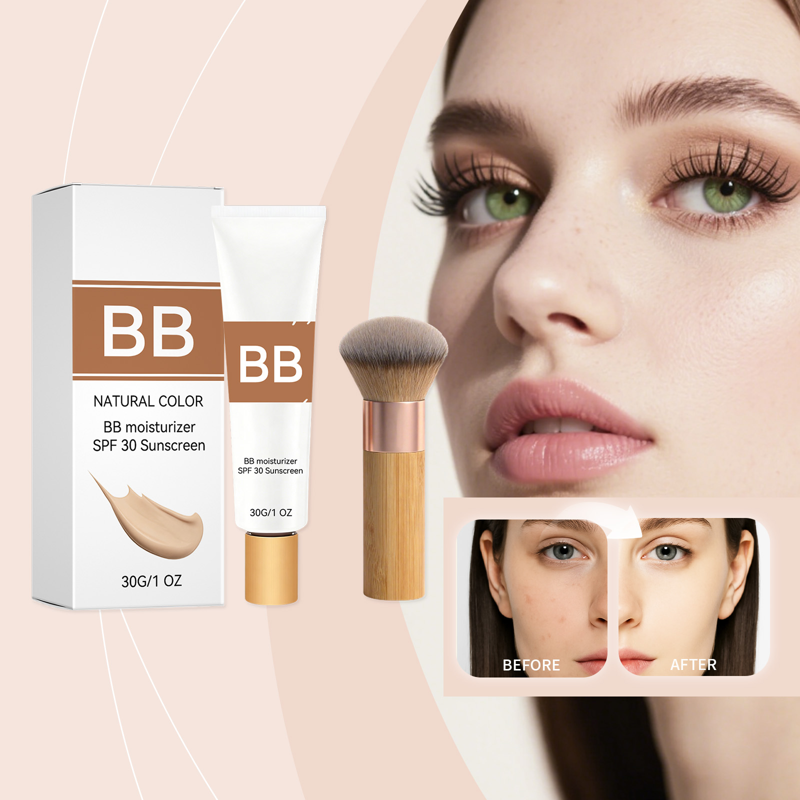 Beauty Makeup Foundation - Crema BB Idratante Colorata SPF 30
