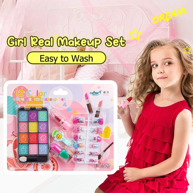 Beauty Makeup For Kids - Kit trucco per bambine, lavabile, cosmetici