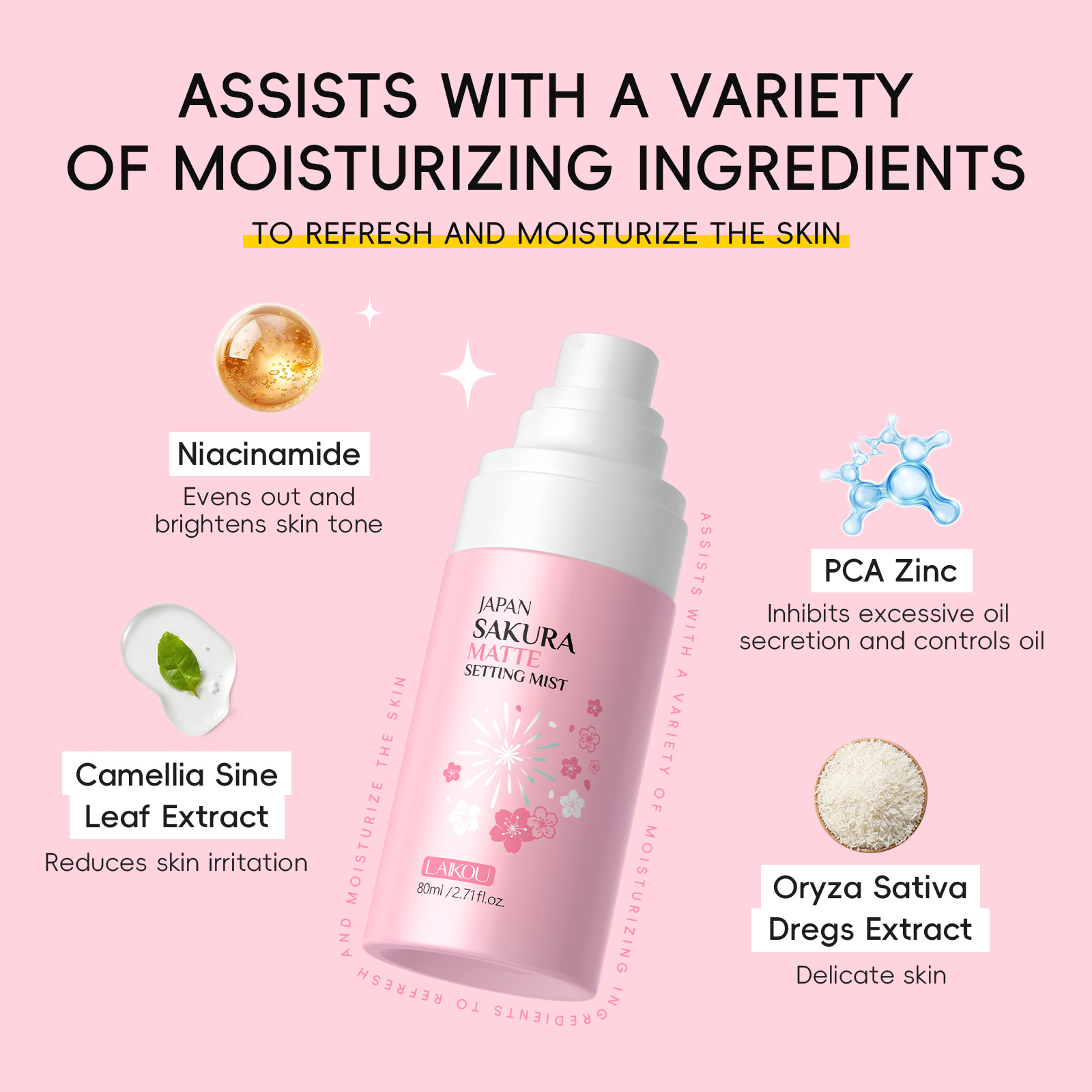 LAIKOU Sakura Matte Setting Mi - Makeup Fixing Mist recensione e prezzo